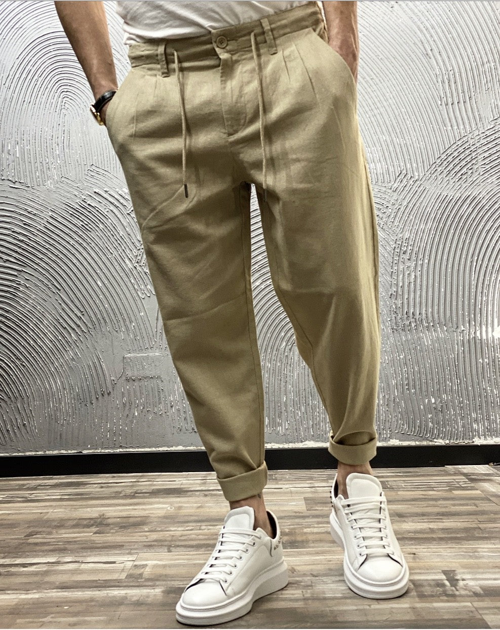 PANTALONE LINO - ONLY&SONS - ART. 22013002 - COL. CHINCHILLA