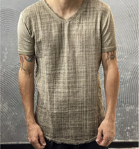 T-SHIRT MISTO LINO/COTONE - BL.11- ART. VIG.963047 - COL. CORDA