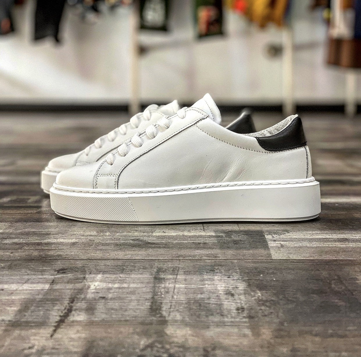 SNEAKERS CON SUOLA OVERSIZE - HAMEN - ART. N51 -  COL BIANCO RIP. NERO