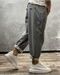 PANTALONE OVER - BL.11 - ART. FIORDIPANNA30 - COL. GRIGIO