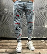 JEANS - HAMEN - DIPINTO A MANO -  ART. SNOOPY LOVE