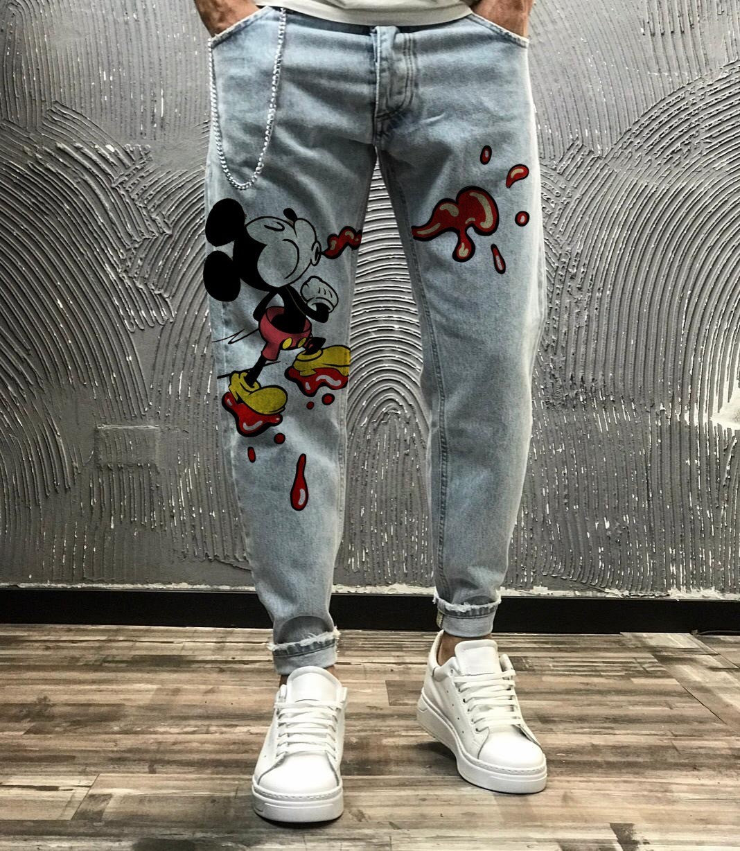 JEANS - HAMEN - DIPINTO A MANO -  ART. TOPOLINO 10