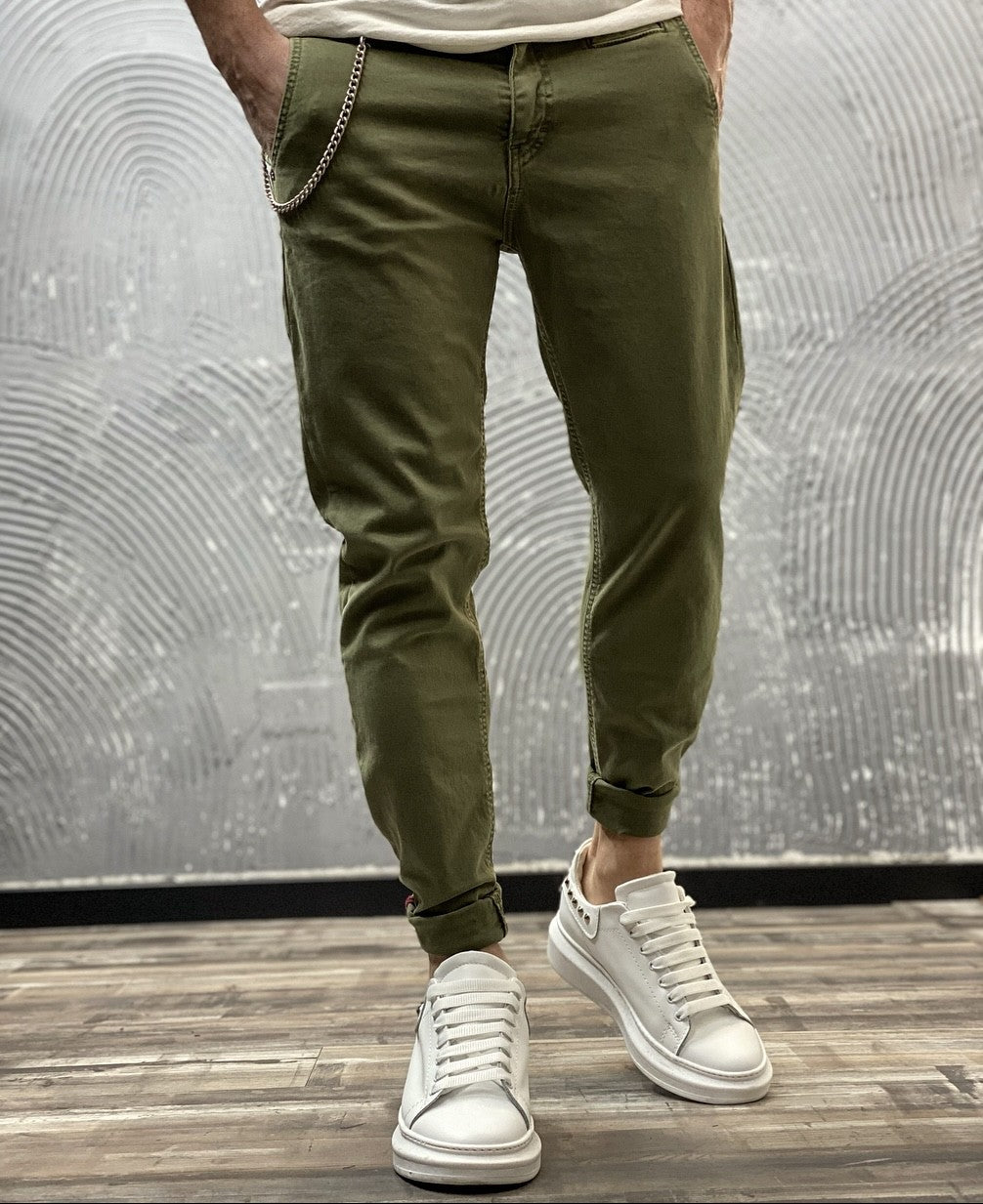 PANTALONE SLIM  -  MIRTOS - BL11 - ART. HAYDEN6- COL. VERDE