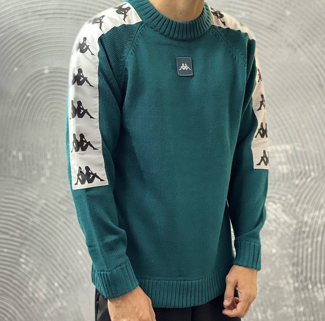 MAGLIONE 222 BANDA 10 BALAJ - KAPPA - ART. 304N1C0 - COL. Green Mineral - White (BX2)