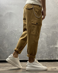 PANTALONE TASCONE CARGO OVER CON CATENELLA - BL11 - ART. GONZALES159 - COL. BISCOTTO