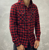 CAMICIA CHECK CON CAPPUCCIO - BL.11 - ART. 21513222 - COL. ROSSO/NERO