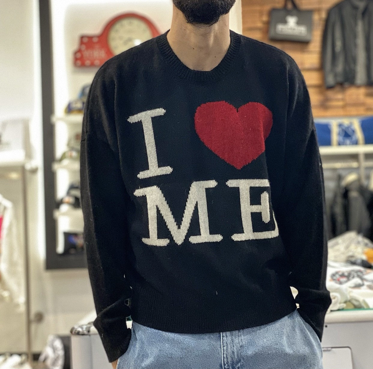 MAGLIONE GIROCOLLO I LOVE ME - MINIMAL - ART. U2636 - COL. NERO