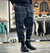 PANTALONE SCOZZESE ELASTICO SOTTO - HAMEN - ART. TARTAN - COL. NERO