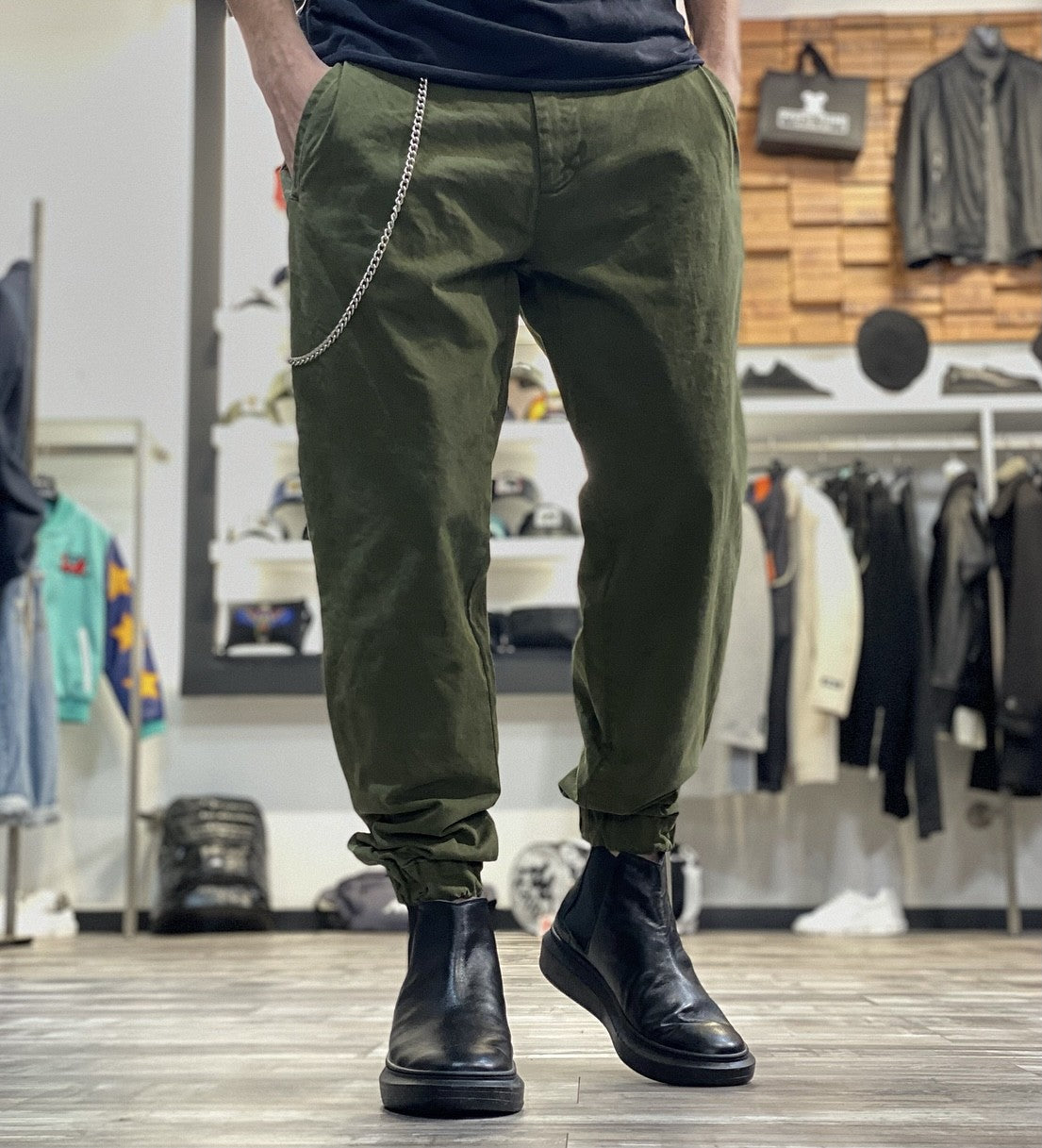 PANTALONE POLSINO CON CATENELLA - BL11 - ART. TAZ57 - COL. MILITARE