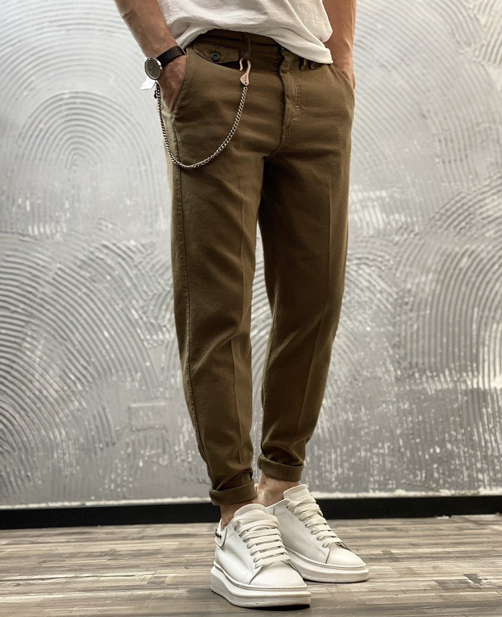 PANTALONE CHINOS SLIM - BERNA - ART. 22033056 - COL. TABACCO