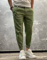 PANTALONE MISTO LINO - BERNA - ART. 2203246 - COL. VERDE