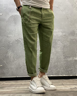 PANTALONE MISTO LINO - BERNA - ART. 2203246 - COL. VERDE