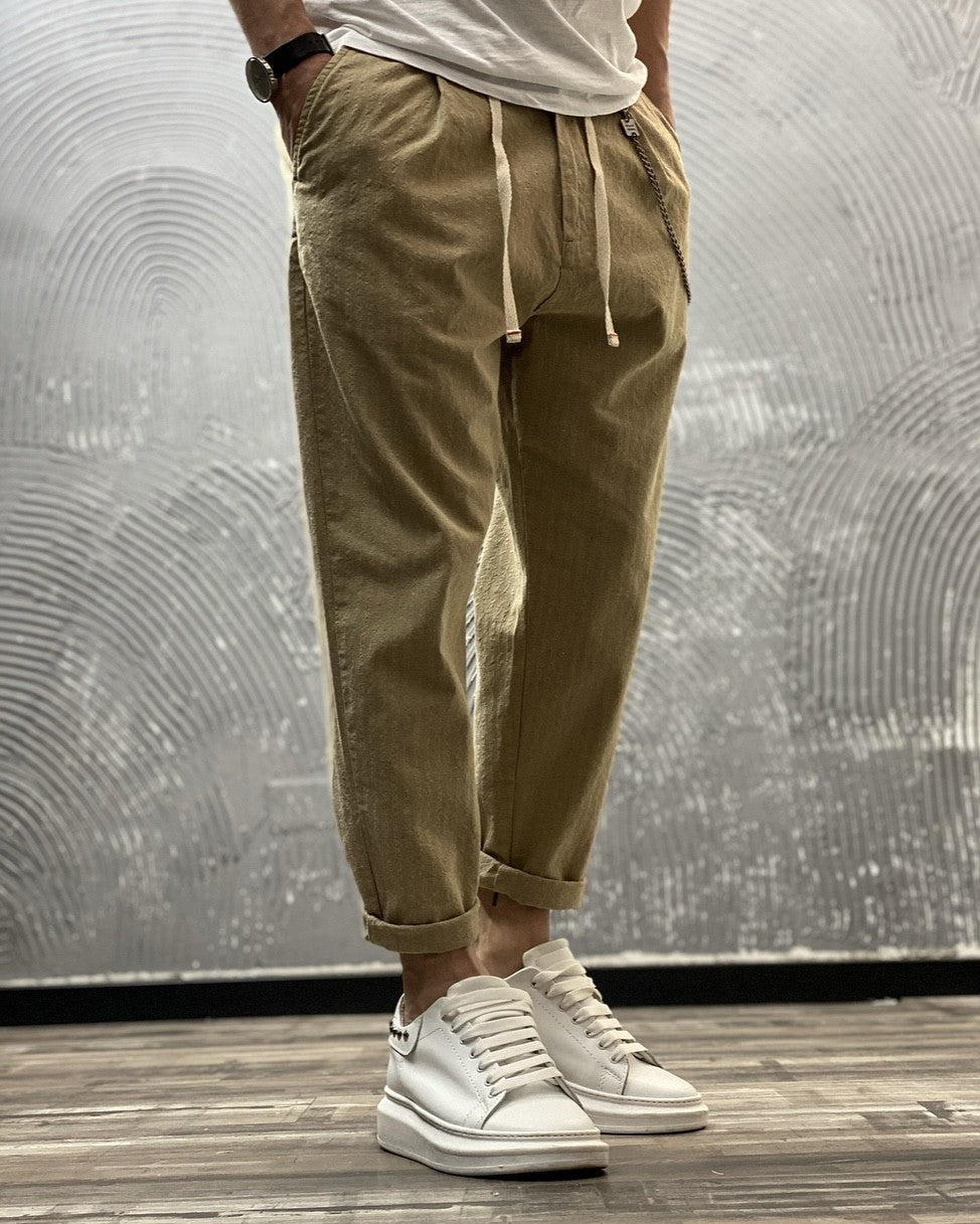 PANTALONE COULISSE CON CATENELLA - BL.11 - ART. STANDFORD8 - COL. BEIGE