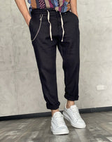 PANTALONE LINO - BL.11 - ART. STEWIE0001 - COL. NERO