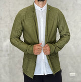 CARDIGAN BLAZER COTONE SKUB VANISE' - BERNA - ART. 200003230 - COL. KIWI