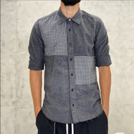 CAMICIA FLANELLA PATCHWORK - BL.11 - ART. BROS30 - COL. GRIGIO