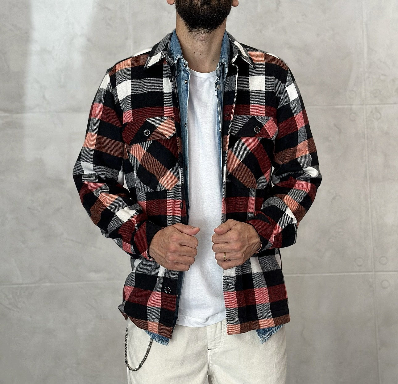 CAMICIA FLANELLA OVERSHIRT CHECK - BL.11 - ART. AFRODITE30