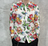 CAMICIA COREANA FIORI - BERNA - *ART. 23024330 - COL. BIANCO