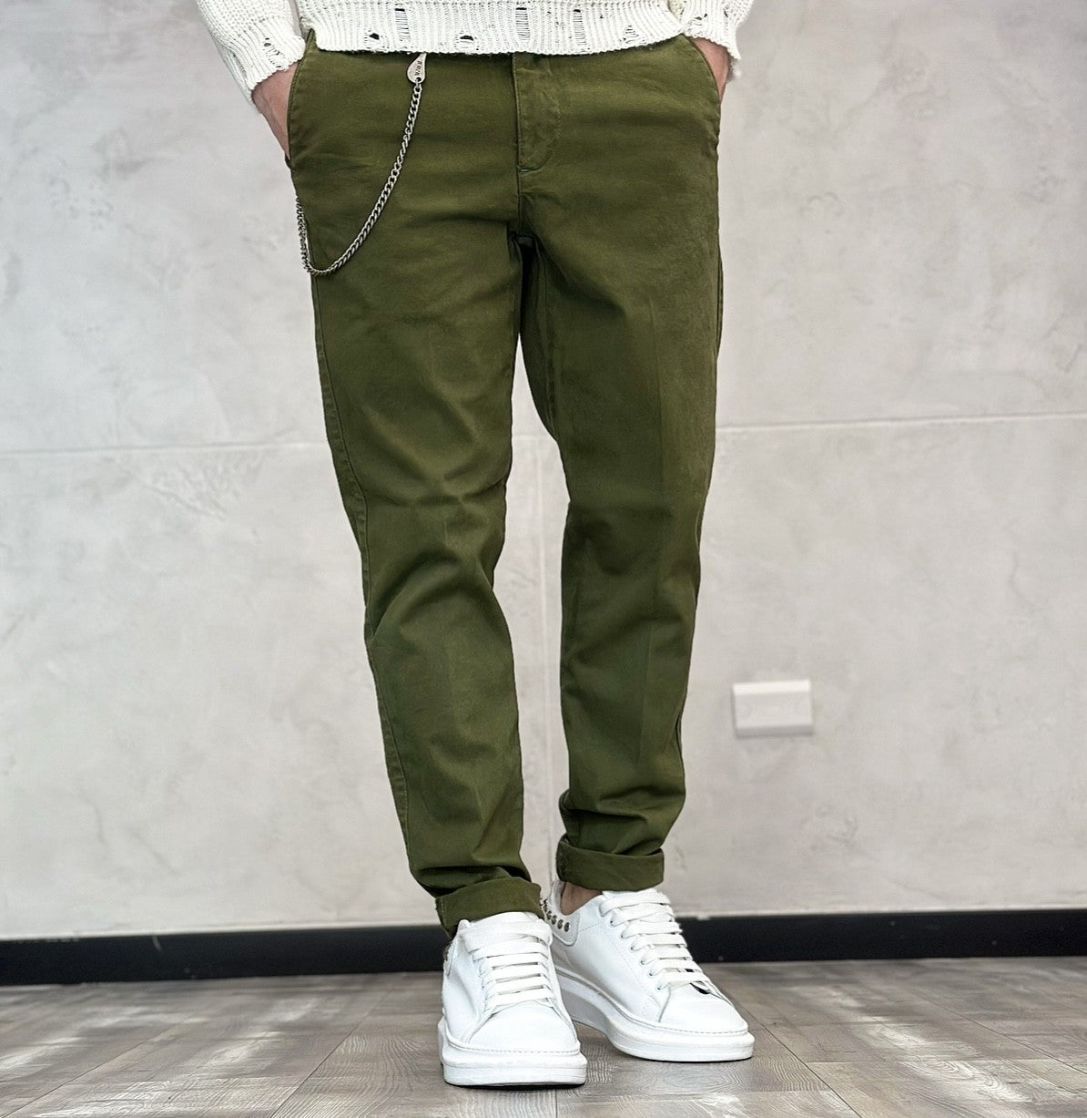 PANTALONE CHINOS BASICO - BL.11 - *ART. APOLLO57 - COL. MILITARE