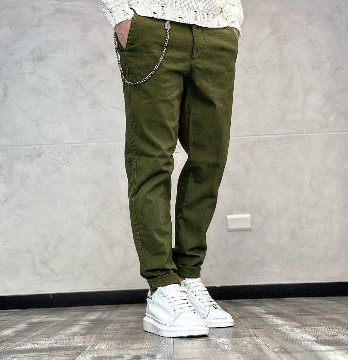 PANTALONE CHINOS BASICO - BL.11 - *ART. APOLLO57 - COL. MILITARE