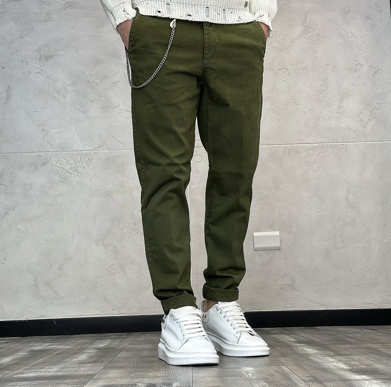 PANTALONE CHINOS BASICO - BL.11 - *ART. APOLLO57 - COL. MILITARE