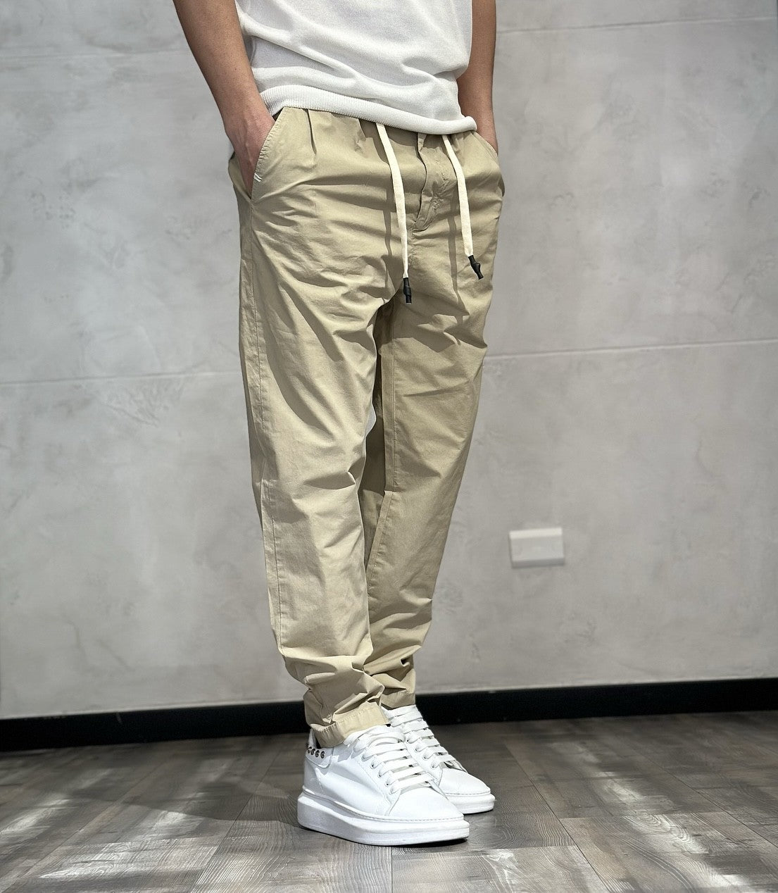 PANTALONE COULISSE RICAMI - BL.11 - *ART. BL23258 - COL. BEIGE