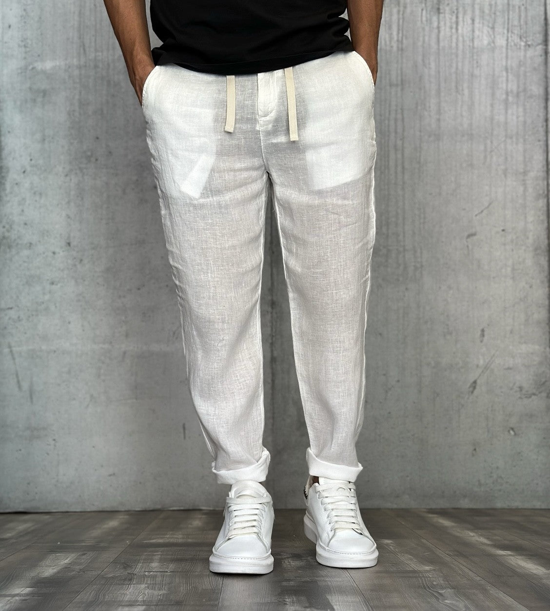 PANTALACCIO LINO - BL.11 - *ART. GASTONE24 - COL. LATTE