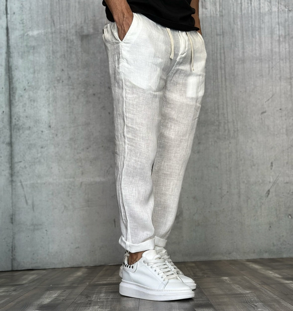 PANTALACCIO LINO - BL.11 - *ART. GASTONE24 - COL. LATTE