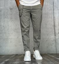 PANTALONE CHINOS REGULAR MISTO LINO - BERNA - *ART. 23021527 - COL. GHIACCIO