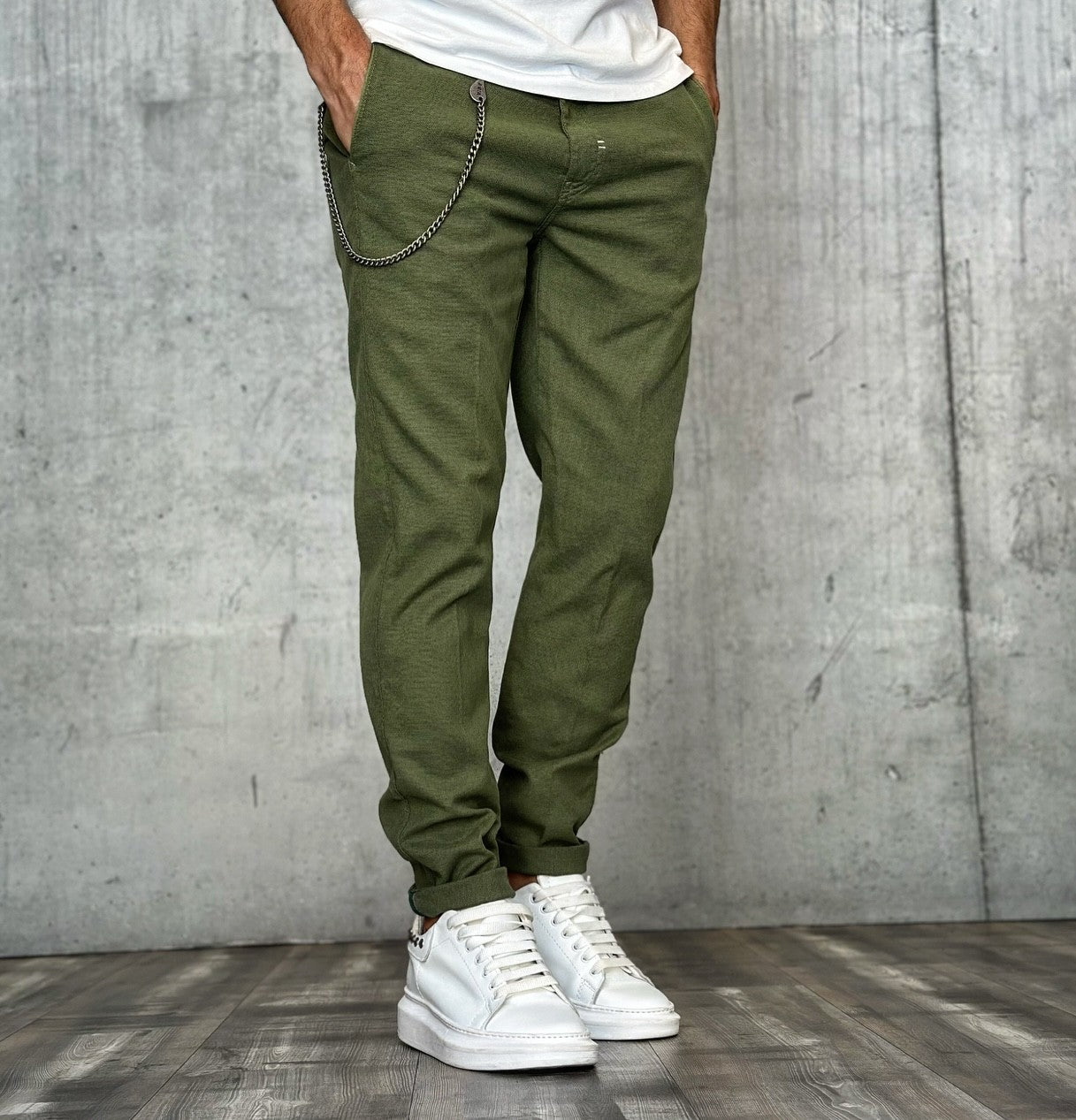 PANTALONE CHINOS SLIM - BERNA - *ART. 2301566 - COL. VERDE