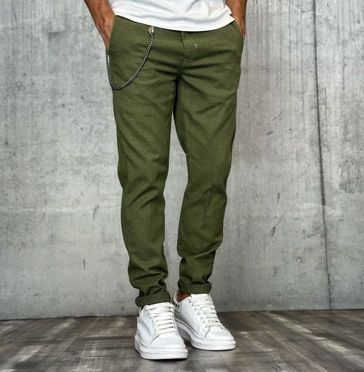 PANTALONE CHINOS SLIM - BERNA - *ART. 2301566 - COL. VERDE