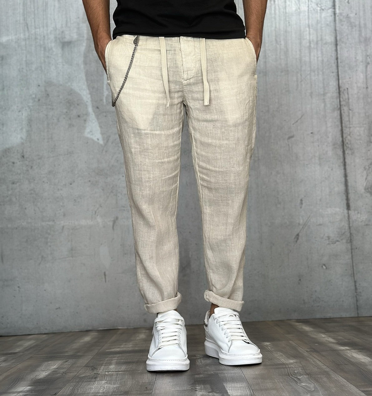 PANTALACCIO LINO - BL.11 - *ART. NATCHDAVID8 - COL. BEIGE