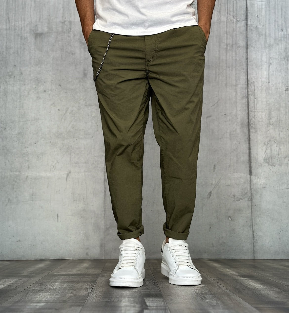 PANTALONE CROPPED - BL.11 - *ART. PIPPO57 - COL. MILITARE