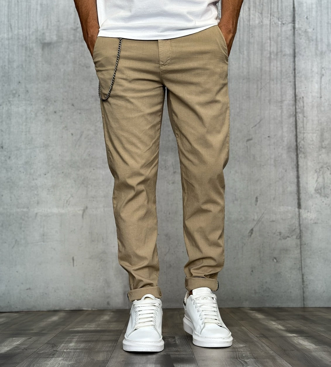 PANTALONE CHINOS REGULAR MISTO LINO - BERNA - *ART. 230215245 - COL. COLONIALE