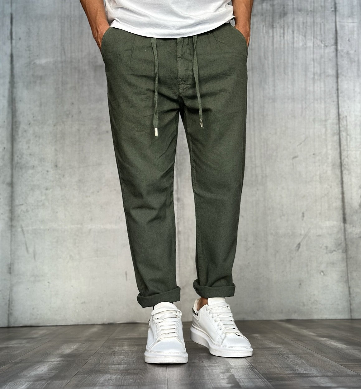 PANTALACCIO COT/LINO - BL.11 - *ART. 2320250 - COL. ARMY