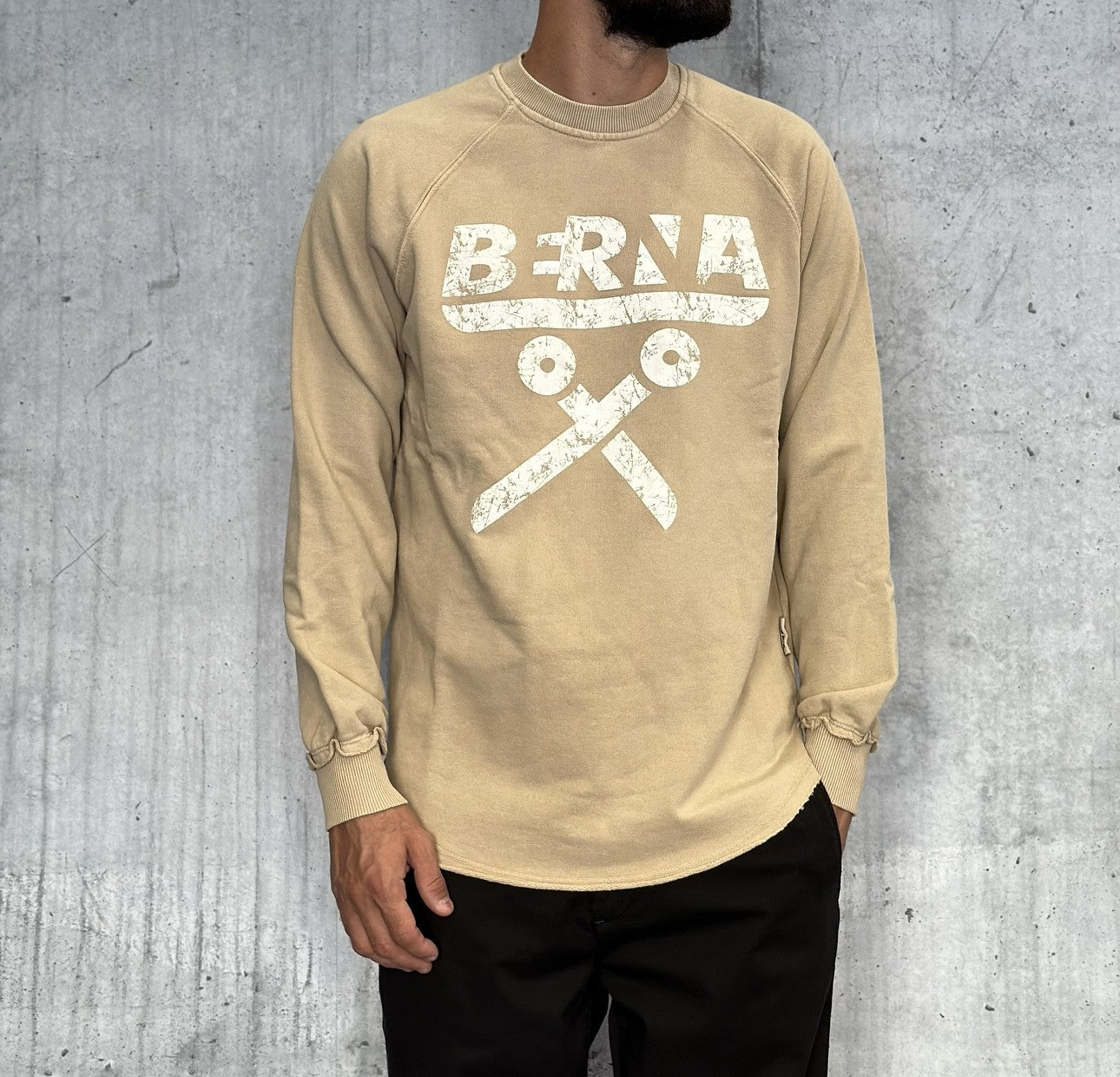 FELPA STAMPA GRANDE - BERNA -  *ART. 2301878 - COL. BEIGE