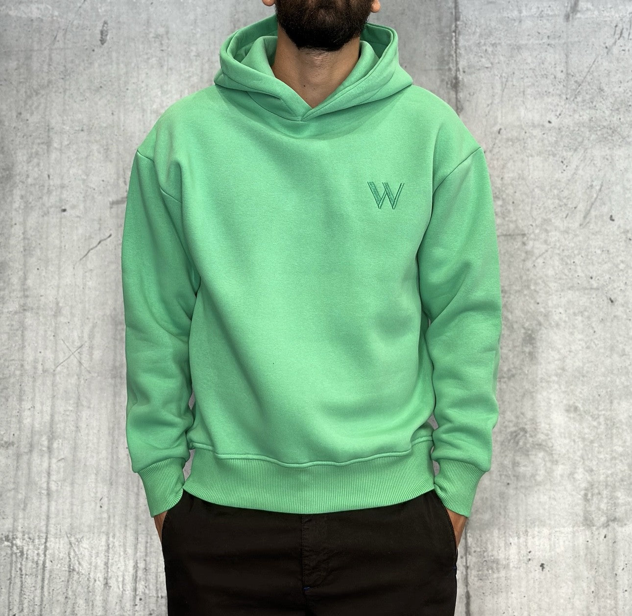 FELPA ESSENTIAL SWEAT CON CAPPUCCIO - WHY NOT BRAND - ART. FL12 - COL. VERDE