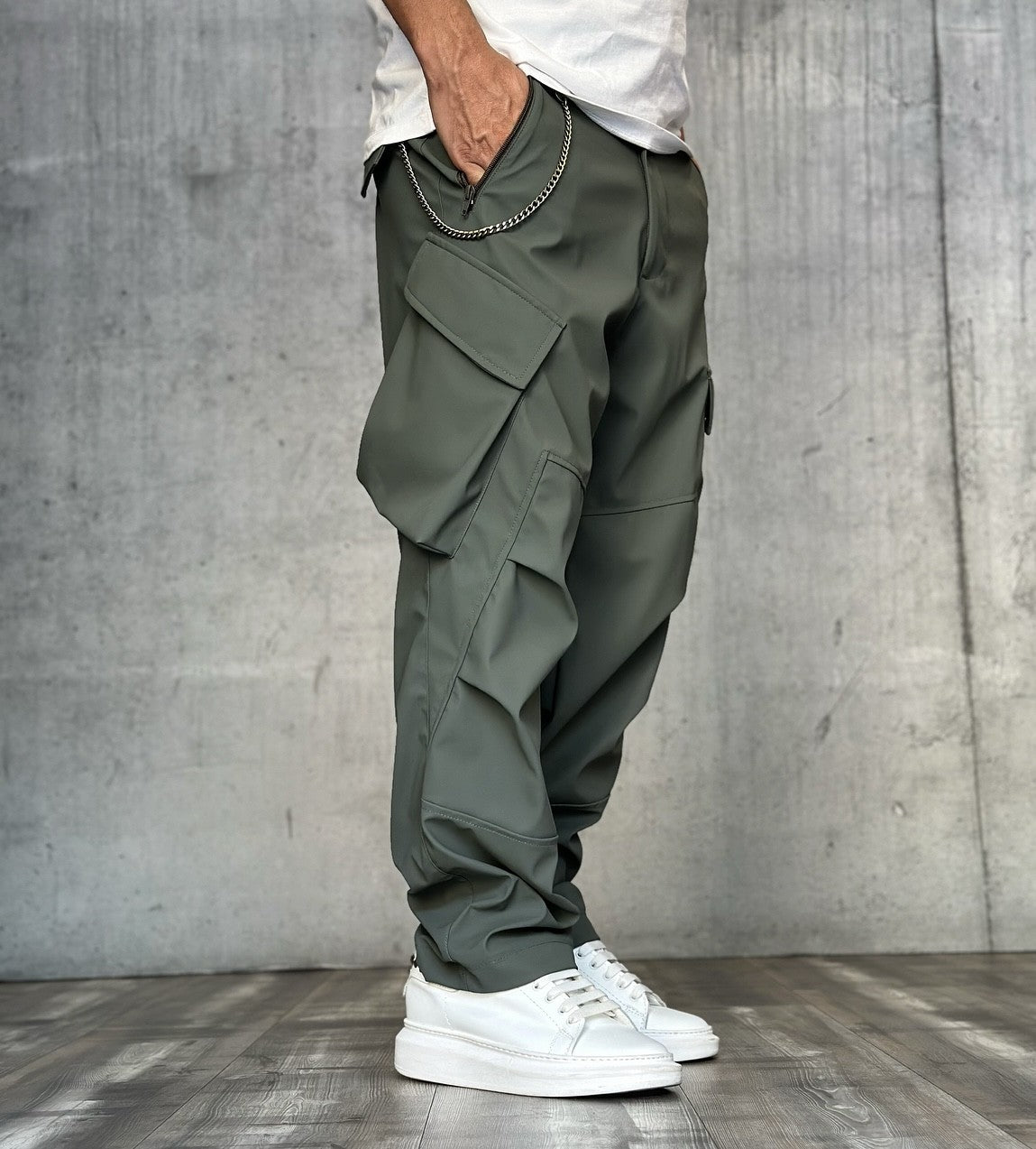 PANTALONE KOBE CARGO - WHY NOT BRAND - ART. PL-29 - COL. MILITARE