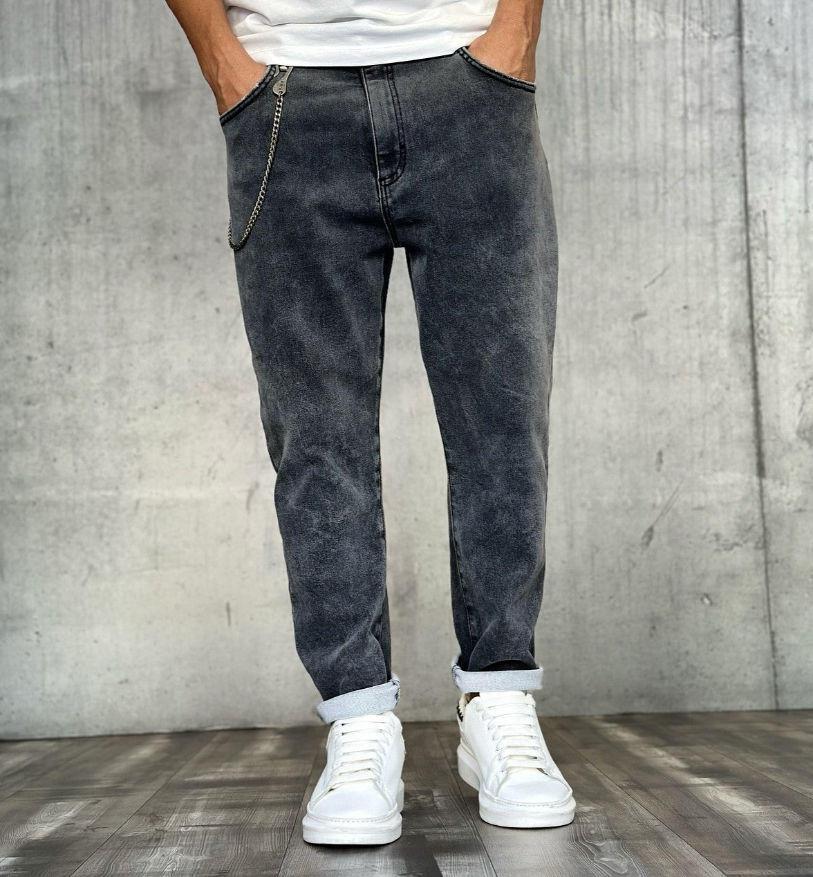 JEANS CARROT FELPA - BERNA - ART. 23310130 - COL. NERO DENIM