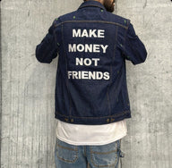 GIUBBINO DI JEANS CON RICAMI - MAKE MONEY NOT FRIENDS - *ART. MU210014 - COL. DENIM