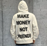 FELPA CON CAPPUCCIO + STAMPA - MAKE MONEY NOT FRIENDS - *ART. MU3004 - COL. PANNA