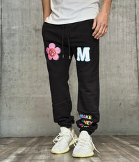 PANTALONE TUTA + ST. FIORI - MAKE MONEY NOT FRIENDS - *ART. MU4001 - COL. NERO