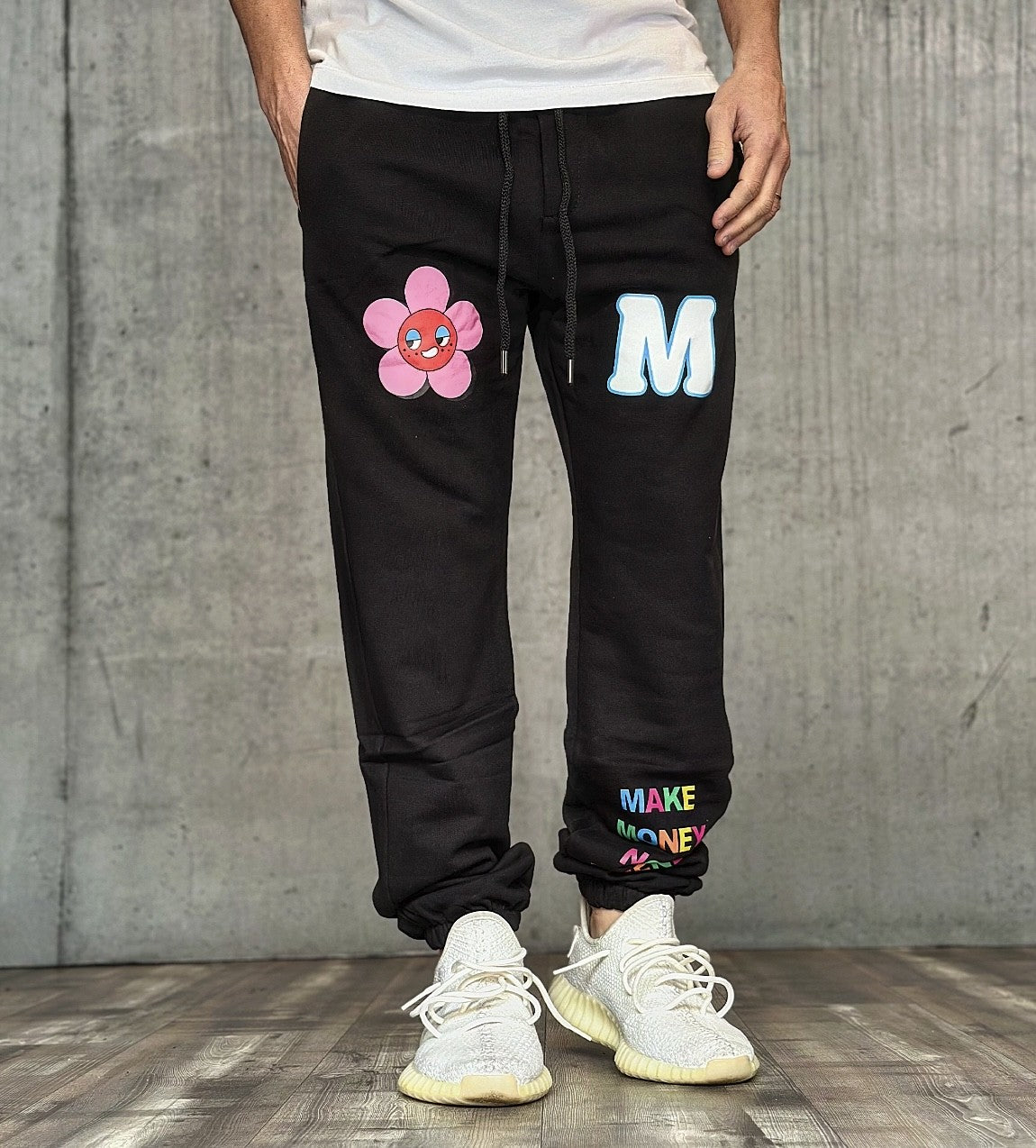 PANTALONE TUTA + ST. FIORI - MAKE MONEY NOT FRIENDS - *ART. MU4001 - COL. NERO