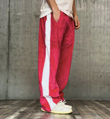 PANTALONE TUTA OVER IN CINIGLIA - MAKE MONEY NOT FRIENDS - *ART. MU210003 - COL. FUCSIA / BIANCO