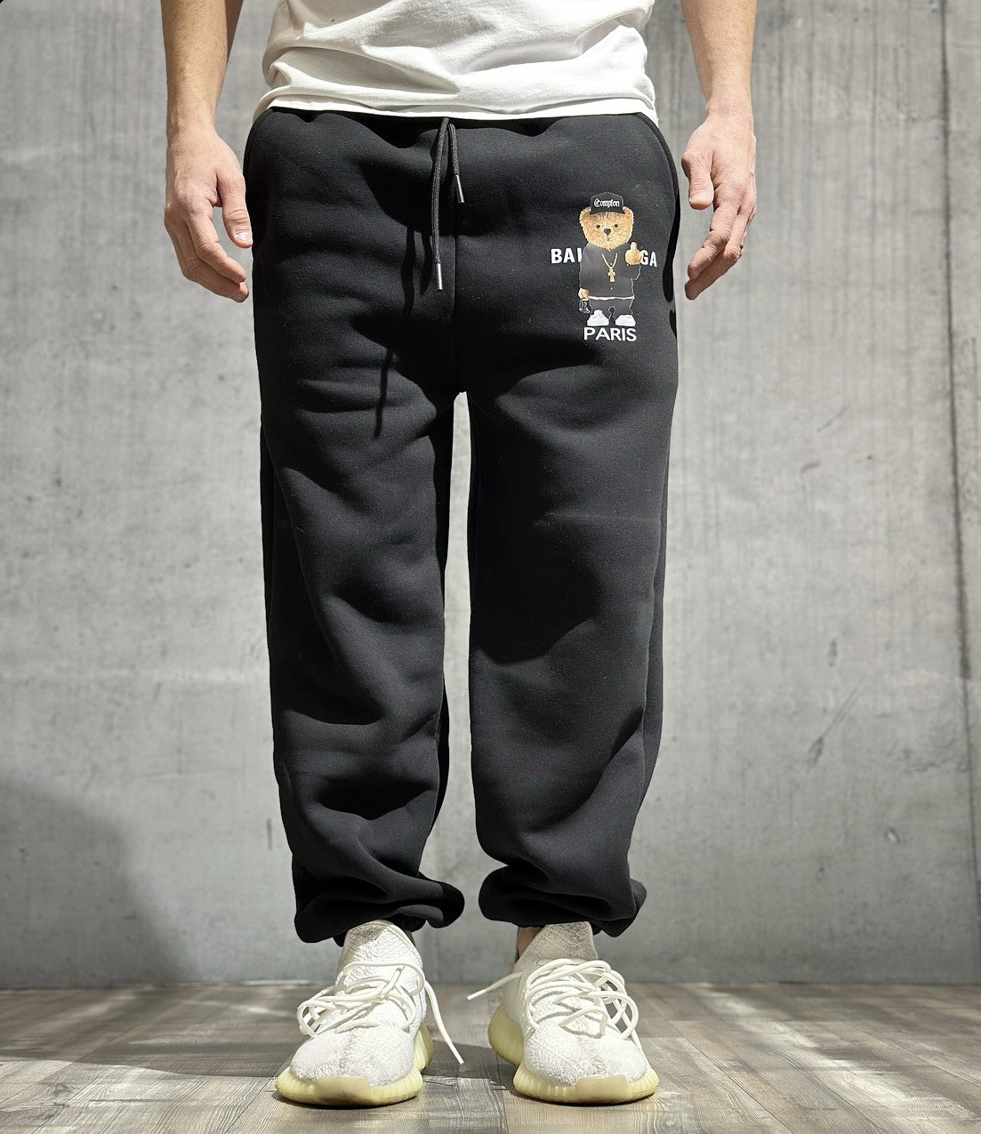 PANTALONE DI TUTA STAMPA ORSETTO - HAMEN - ART. BEAR FIT - COL  NERO