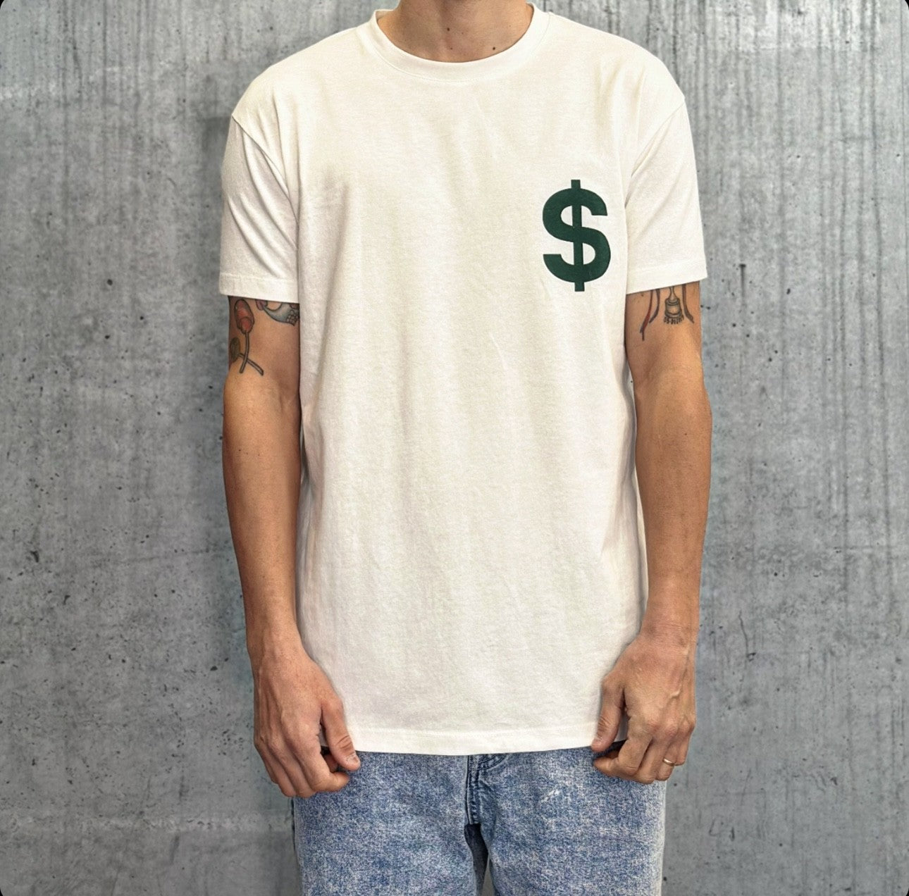 T-SHIRT STAMPA $ - MAKE MONEY NOT FRIENDS - *ART. MU210021 - COL. BIANCO