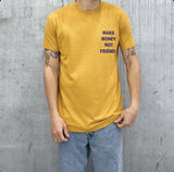 T-SHIRT STAMPA RETRO - MAKE MONEY NOT FRIENDS - *ART. MU210029 - COL. GIALLO