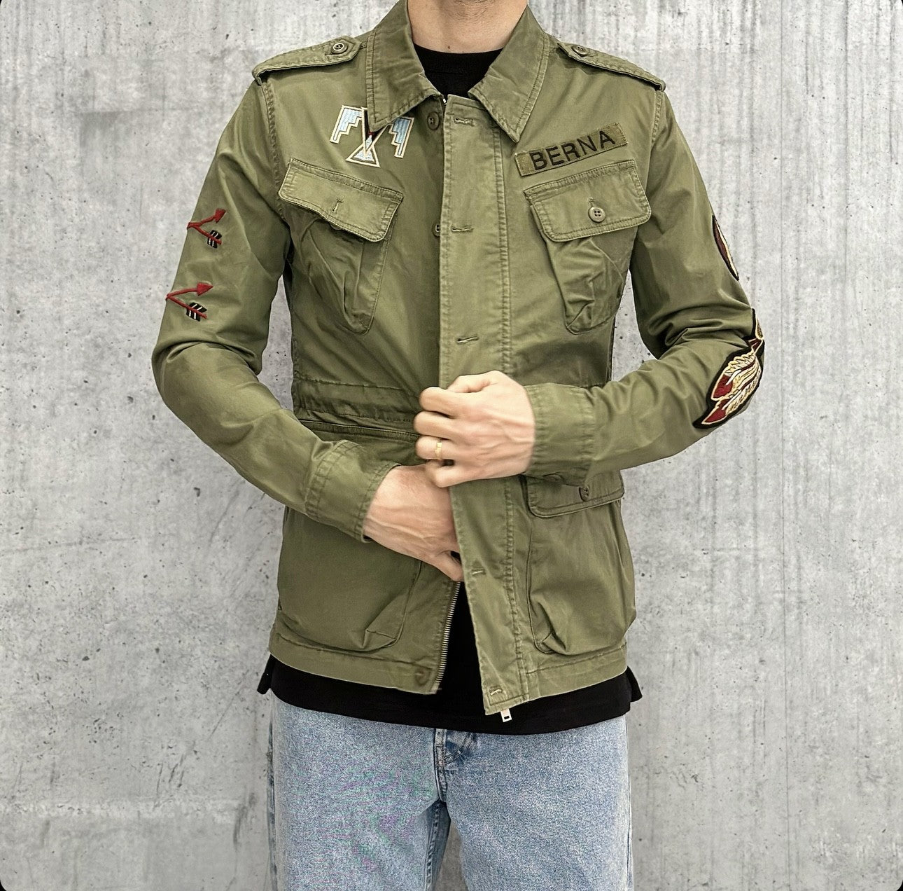 GIACCA SAHARIANA ARMY JACKET - BERNA - ART. 2431866 - COL. VERDE