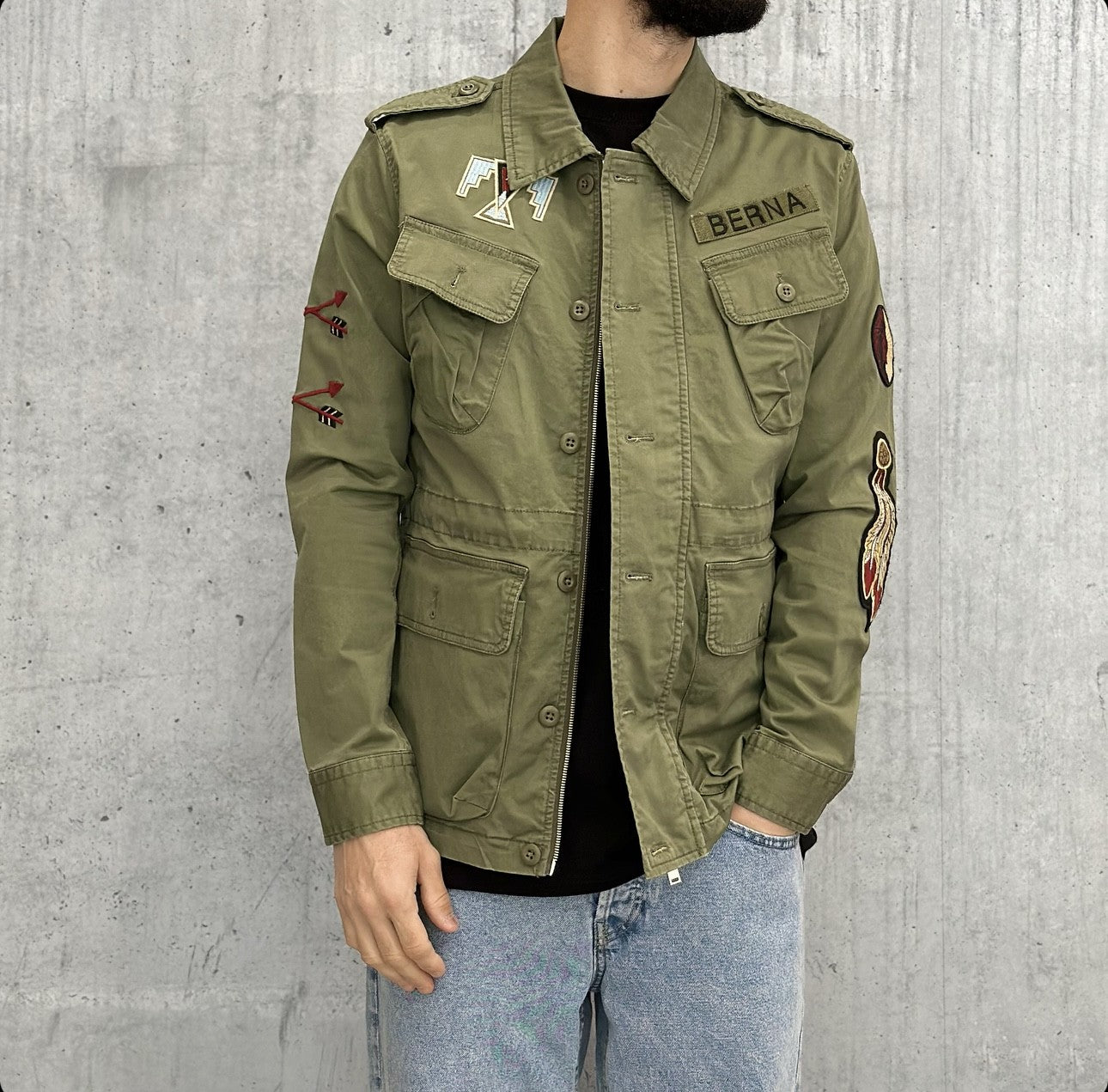 GIACCA SAHARIANA ARMY JACKET - BERNA - ART. 2431866 - COL. VERDE