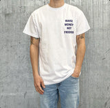 T-SHIRT STAMPA RETRO - MAKE MONEY NOT FRIENDS - *ART. MU210029 - COL. BIANCO